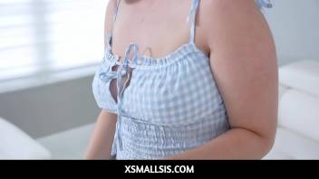 XSmallSis -Big boobs Stepsister Bess Breast needs more money so she let her stepbrother lead the way in making some